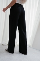 Luksusowy Komplet Damski Masełko Bluza Rozpinana + Spodnie Wide Leg Premium Soft Touch Elegancja & Komfort-CZARNY